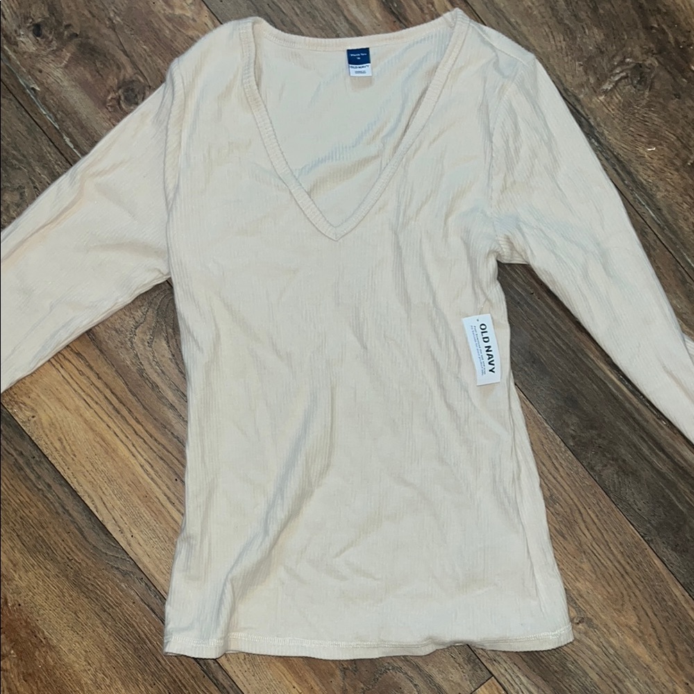 Old Navy Women's Beige V-Neck Blouse